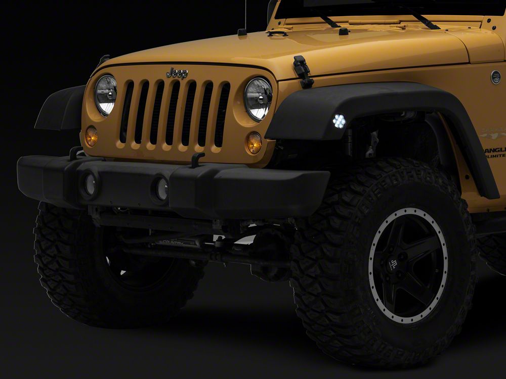 Raxiom Axial Series White LED Side Marker Lights; Smoked (07-18 Jeep Wrangler JK)