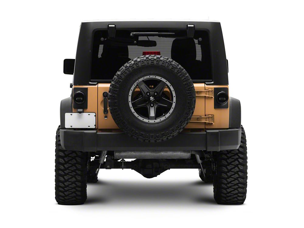 Raxiom Axial Series Halo LED Tail Lights; Black Housing; Clear Lens (07-18 Jeep Wrangler JK)