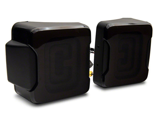 Raxiom Axial Series Carver LED Tail Lights; Black Housing; Smoked Lens (07-18 Jeep Wrangler JK)