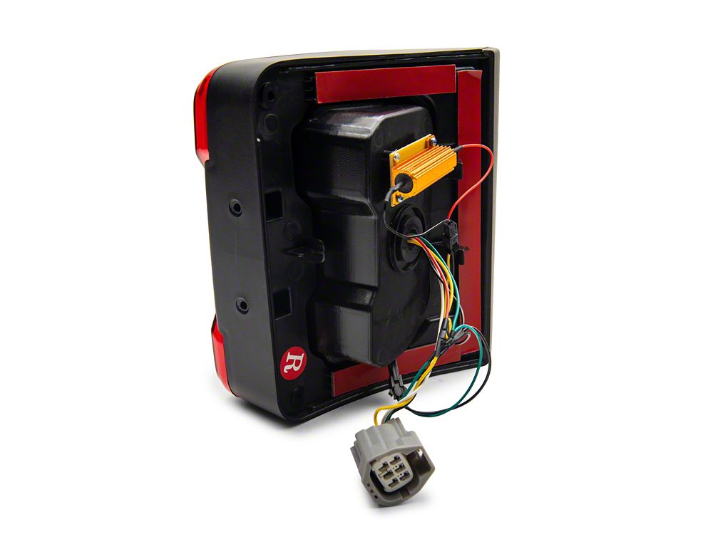 Raxiom Axial Series JL Style LED Tail Lights; Black Housing; Red Lens (07-18 Jeep Wrangler JK)