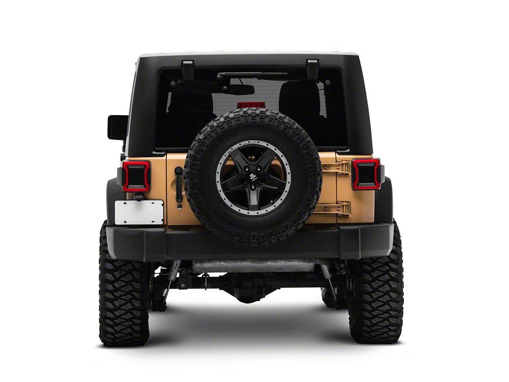 Raxiom Axial Series JL Style LED Tail Lights; Black Housing; Red Lens (07-18 Jeep Wrangler JK)