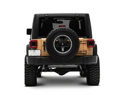 Raxiom Axial Series JL Style LED Tail Lights; Black Housing; Red Lens (07-18 Jeep Wrangler JK)