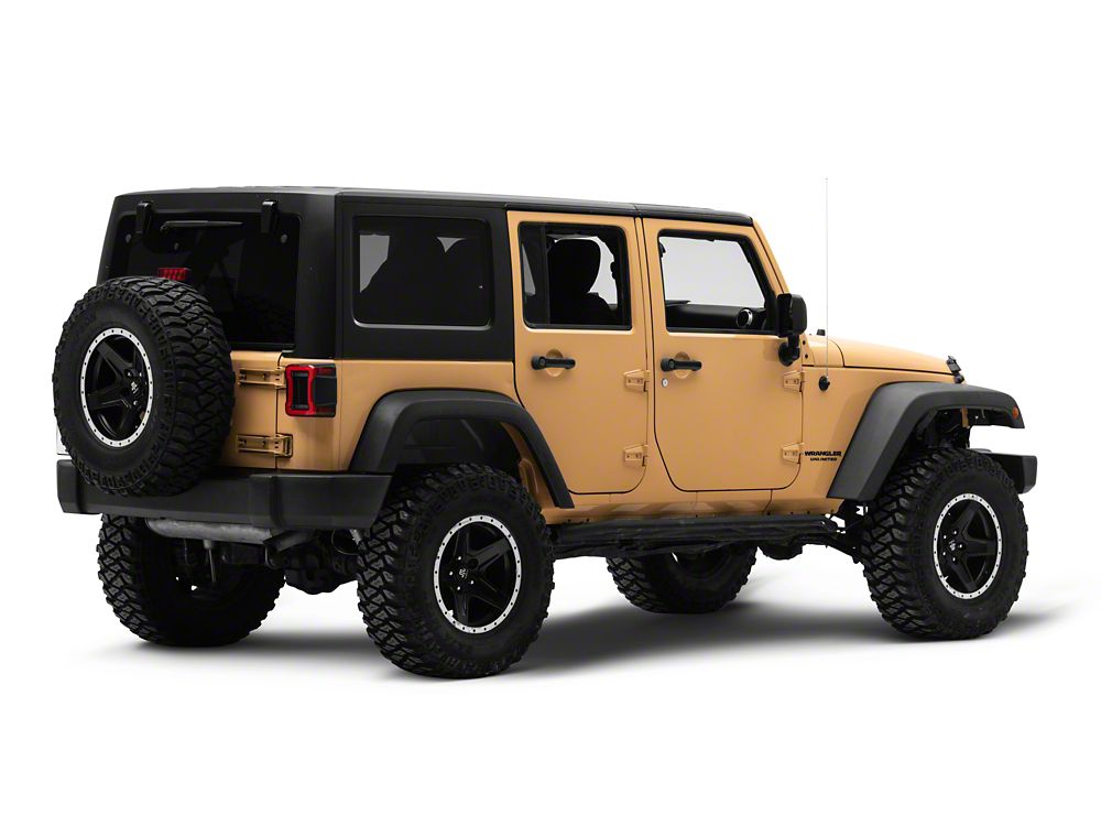 Raxiom Axial Series JL Style LED Tail Lights; Black Housing; Red Lens (07-18 Jeep Wrangler JK)