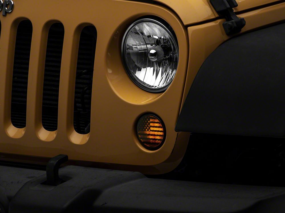Raxiom Axial Series Turn Signal Lights; Old Glory (07-18 Jeep Wrangler JK)