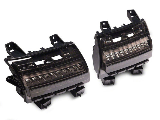Raxiom Axial Series Sequential Turn Signal LED Side Marker Lights; Smoked (18-25 Jeep Wrangler w/ Factory Halogen Light Package)