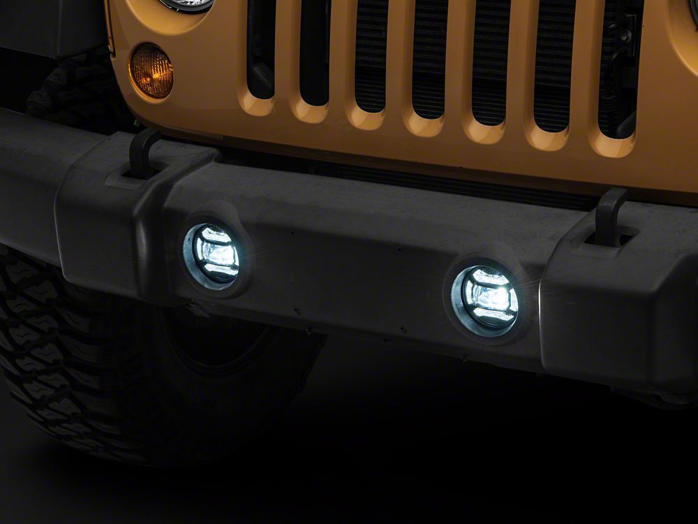 Raxiom Axial Series 4-Inch LED Fog Lights; Clear (07-18 Jeep Wrangler JK)