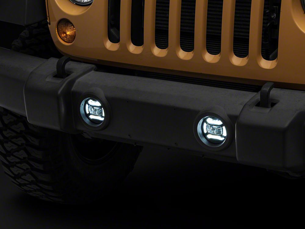 Raxiom Axial Series 4-Inch LED Fog Lights; Clear (07-18 Jeep Wrangler JK)