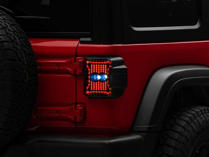 Raxiom Axial Series Linear LED Tail Lights; Black Housing; Smoked Lens (18-25 Jeep Wrangler JL w/ Factory Halogen Tail Lights & w/o Blind Spot Detection)