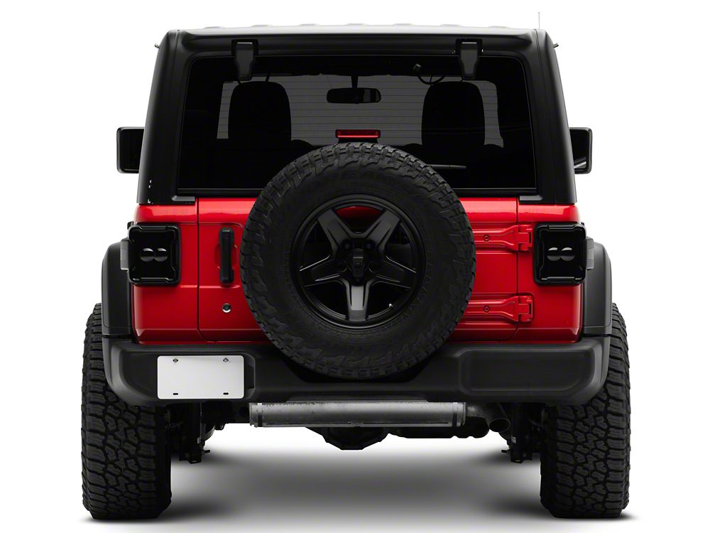 Raxiom Axial Series Linear LED Tail Lights; Black Housing; Smoked Lens (18-25 Jeep Wrangler JL w/ Factory Halogen Tail Lights & w/o Blind Spot Detection)