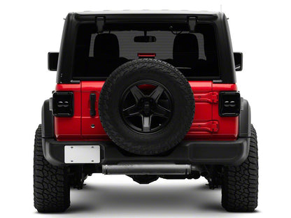 Raxiom Axial Series Linear LED Tail Lights; Black Housing; Smoked Lens (18-25 Jeep Wrangler JL w/ Factory Halogen Tail Lights & w/o Blind Spot Detection)