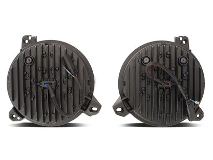 Raxiom Axial Series 9-Inch Angel Eye LED Headlights; Black Housing; Clear Lens (18-25 Jeep Wrangler JL)