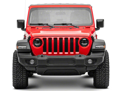 Raxiom Axial Series 9-Inch Angel Eye LED Headlights; Black Housing; Clear Lens (18-25 Jeep Wrangler JL)