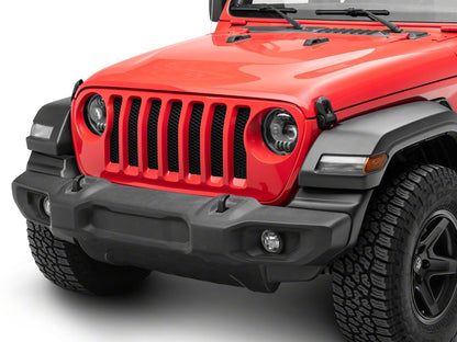 Raxiom Axial Series 9-Inch Angel Eye LED Headlights; Black Housing; Clear Lens (18-25 Jeep Wrangler JL)