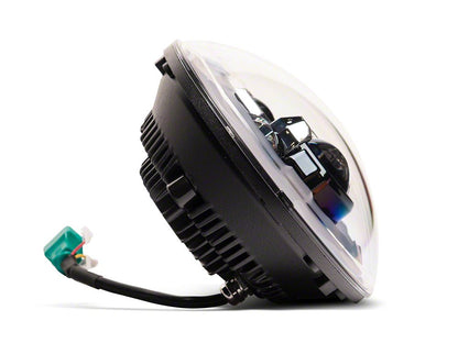 Raxiom Axial Series 7-Inch LED Headlights with DRL Turn Signals; Black Housing; Clear Lens (07-18 Jeep Wrangler JK)
