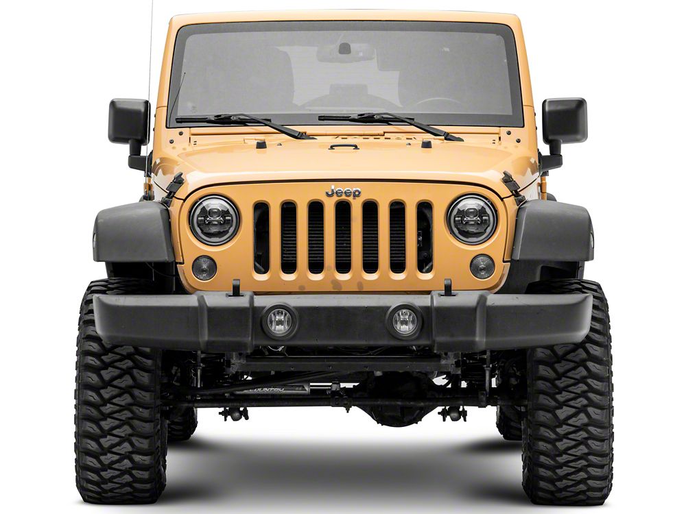 Raxiom Axial Series 7-Inch LED Headlights with DRL Turn Signals; Black Housing; Clear Lens (07-18 Jeep Wrangler JK)