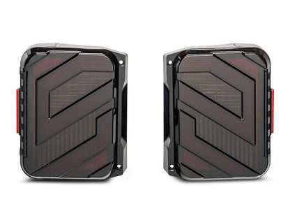Raxiom Axial Series Trident LED Tail Lights; Black Housing; Smoked Lens (07-18 Jeep Wrangler JK)