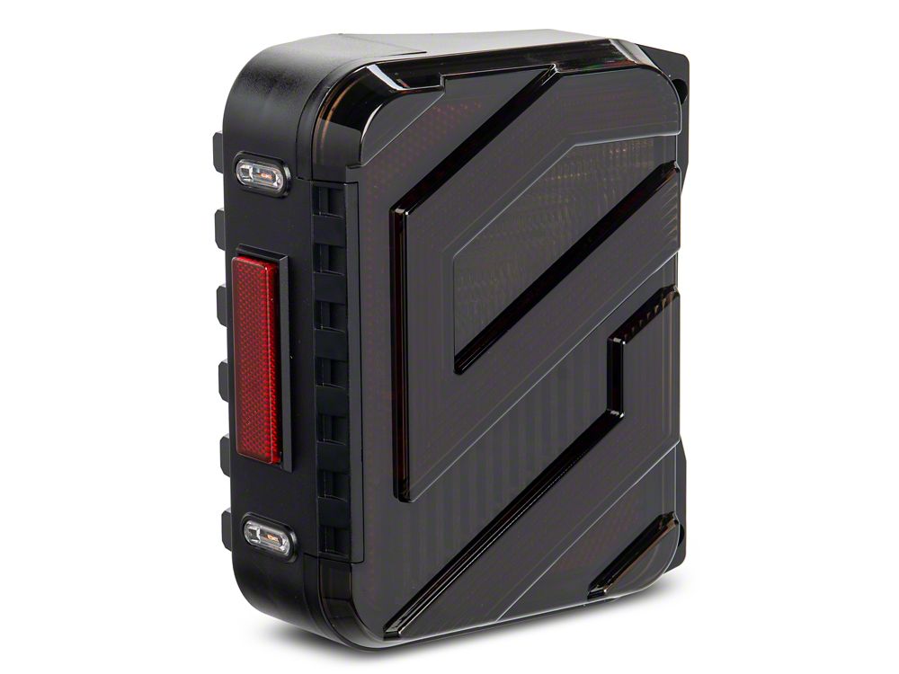 Raxiom Axial Series Trident LED Tail Lights; Black Housing; Smoked Lens (07-18 Jeep Wrangler JK)