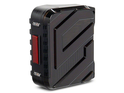 Raxiom Axial Series Trident LED Tail Lights; Black Housing; Smoked Lens (07-18 Jeep Wrangler JK)