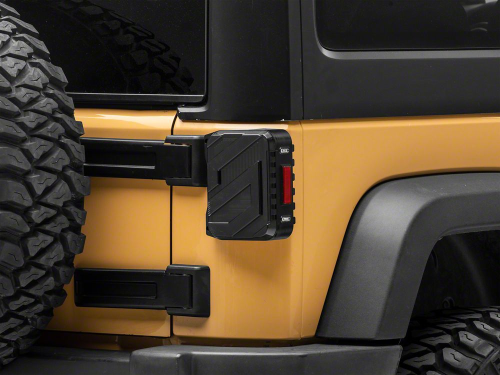 Raxiom Axial Series Trident LED Tail Lights; Black Housing; Smoked Lens (07-18 Jeep Wrangler JK)