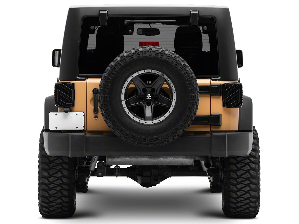 Raxiom Axial Series Trident LED Tail Lights; Black Housing; Smoked Lens (07-18 Jeep Wrangler JK)