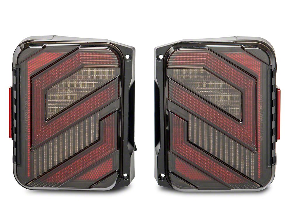 Raxiom Axial Series Trident LED Tail Lights; Black Housing; Clear Lens (07-18 Jeep Wrangler JK)