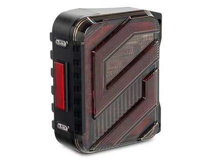 Raxiom Axial Series Trident LED Tail Lights; Black Housing; Clear Lens (07-18 Jeep Wrangler JK)