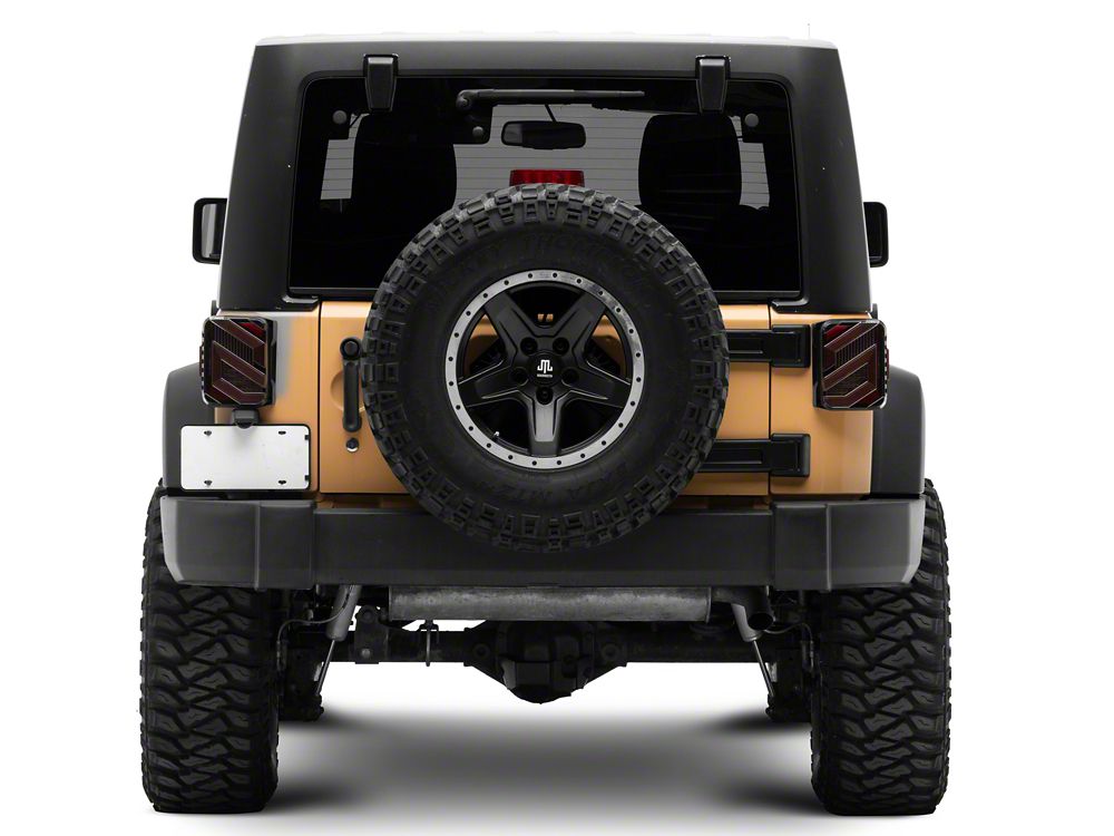 Raxiom Axial Series Trident LED Tail Lights; Black Housing; Clear Lens (07-18 Jeep Wrangler JK)