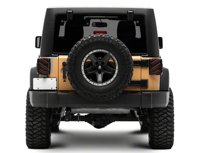 Raxiom Axial Series Trident LED Tail Lights; Black Housing; Clear Lens (07-18 Jeep Wrangler JK)
