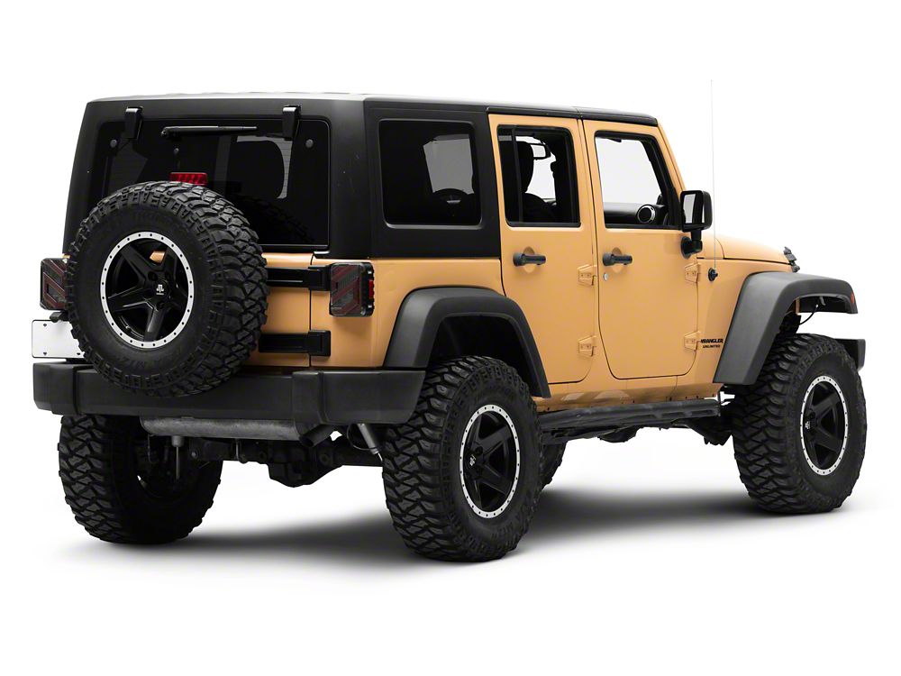 Raxiom Axial Series Trident LED Tail Lights; Black Housing; Clear Lens (07-18 Jeep Wrangler JK)