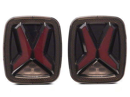 Raxiom Gladiator LED Tail Lights; Black Housing; Smoked Lens (76-06 Jeep CJ7, Wrangler YJ & TJ)
