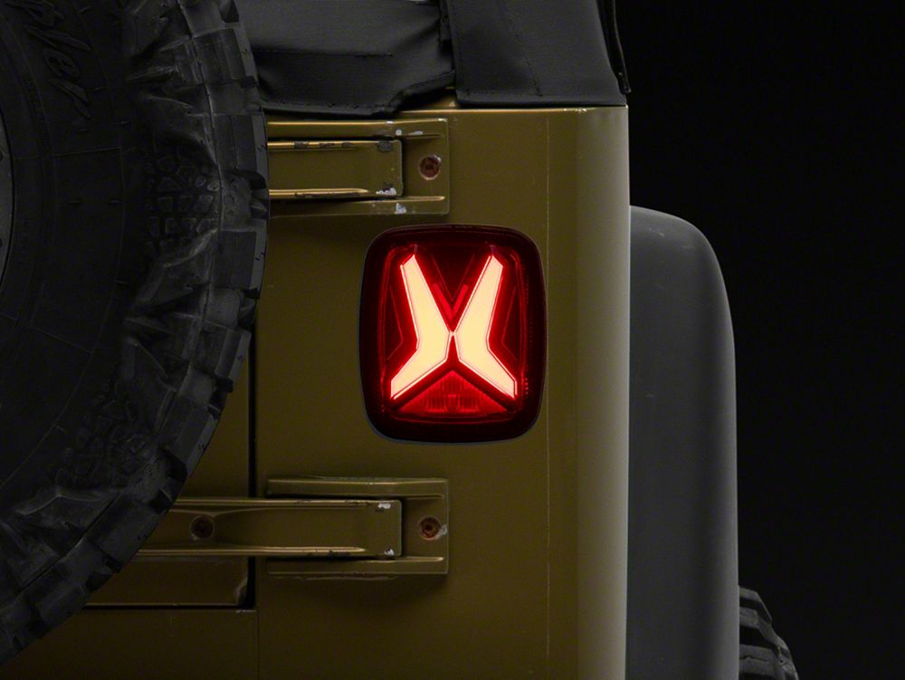 Raxiom Gladiator LED Tail Lights; Black Housing; Smoked Lens (76-06 Jeep CJ7, Wrangler YJ & TJ)