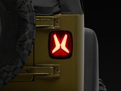 Raxiom Gladiator LED Tail Lights; Black Housing; Smoked Lens (76-06 Jeep CJ7, Wrangler YJ & TJ)