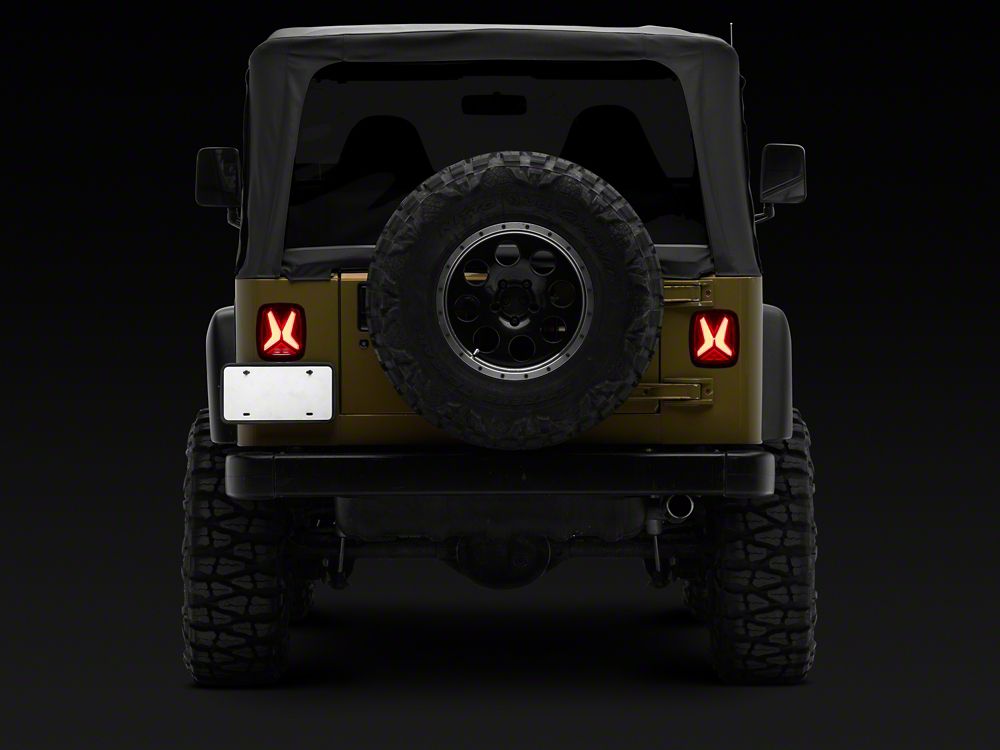 Raxiom Gladiator LED Tail Lights; Black Housing; Smoked Lens (76-06 Jeep CJ7, Wrangler YJ & TJ)