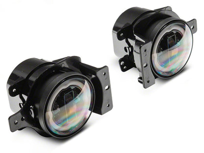 Raxiom Axial Series 9-Inch Angel Eye LED Headlights and LED Fog Lights; Black Housing; Clear Lens (18-25 Jeep Wrangler JL)
