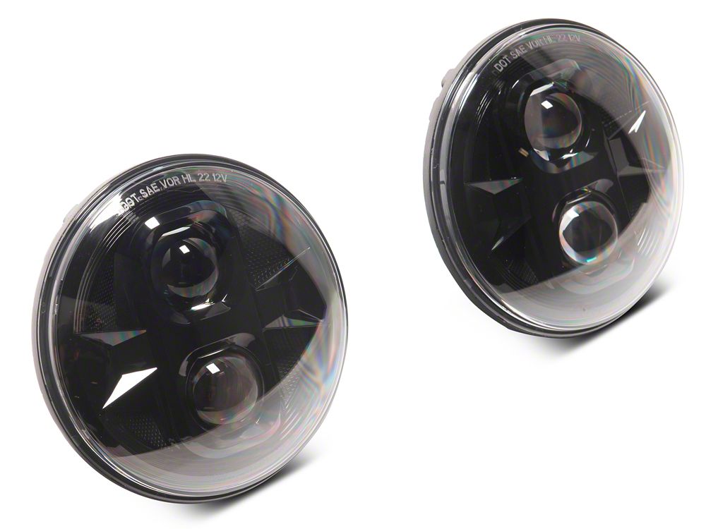 Raxiom Axial Series DB1 LED Headlights; Black Housing; Clear Lens (07-18 Jeep Wrangler JK)