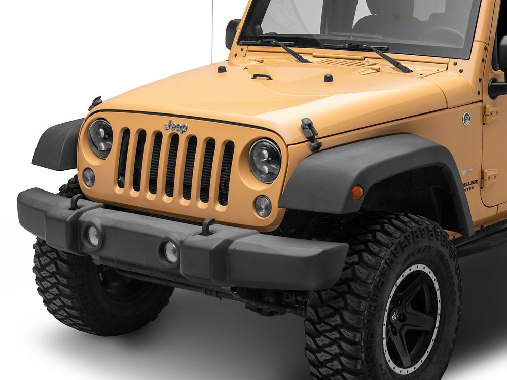 Raxiom Axial Series DB1 LED Headlights; Black Housing; Clear Lens (07-18 Jeep Wrangler JK)