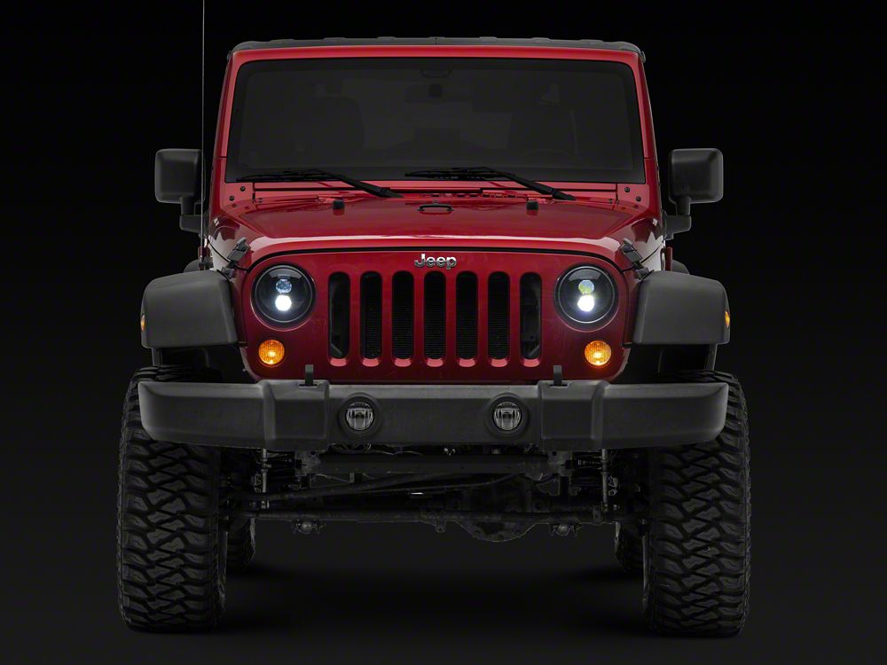 Raxiom Axial Series DB2 LED Headlights; Black Housing; Clear Lens (07-18 Jeep Wrangler JK)