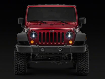 Raxiom Axial Series DB2 LED Headlights; Black Housing; Clear Lens (07-18 Jeep Wrangler JK)