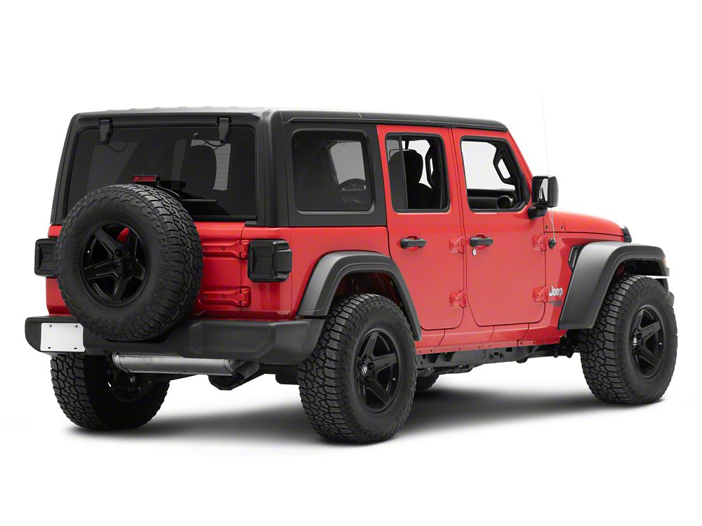 Raxiom LED Tail Lights; Red Housing; Smoked Lens (18-25 Jeep Wrangler JL w/ Factory Halogen Tail Lights & w/o Blind Spot Detection)