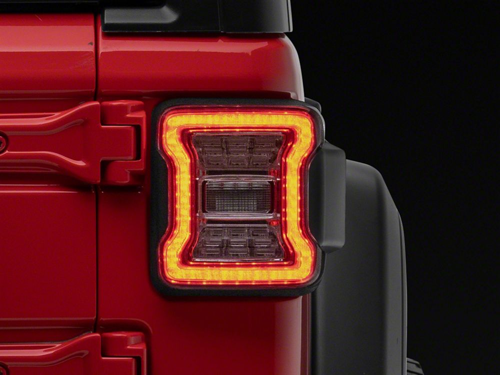 Raxiom LED Tail Lights; Clear Housing; Clear Lens (18-25 Jeep Wrangler JL w/ Factory Halogen Tail Lights & w/o Blind Spot Detection)