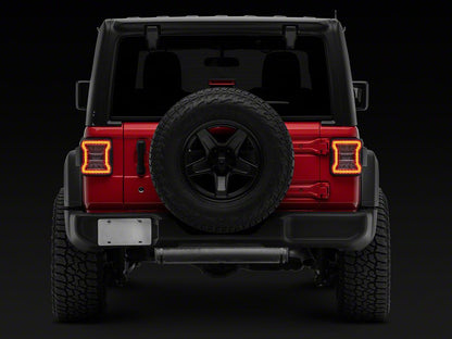 Raxiom LED Tail Lights; Clear Housing; Clear Lens (18-25 Jeep Wrangler JL w/ Factory Halogen Tail Lights & w/o Blind Spot Detection)