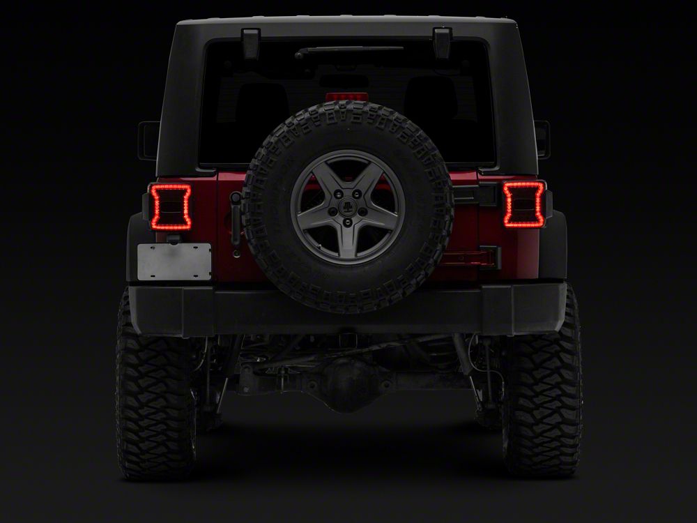 Raxiom LED Tail Lights; Red Housing; Smoked Lens (07-18 Jeep Wrangler JK)
