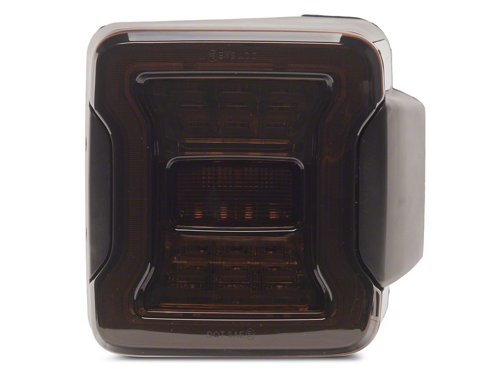 Raxiom Axial Series JL Style LED Tail Lights; Black Housing; Smoked Lens (07-18 Jeep Wrangler JK)