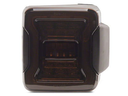 Raxiom Axial Series JL Style LED Tail Lights; Black Housing; Smoked Lens (07-18 Jeep Wrangler JK)