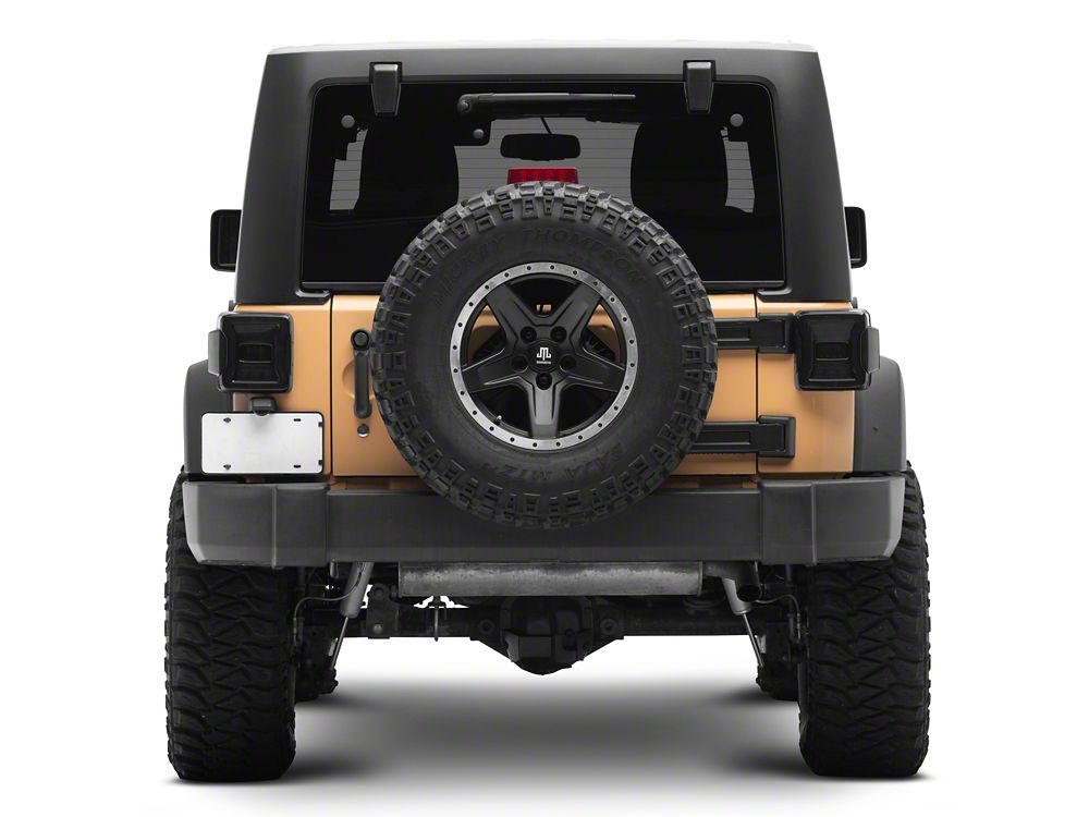 Raxiom Axial Series JL Style LED Tail Lights; Black Housing; Smoked Lens (07-18 Jeep Wrangler JK)