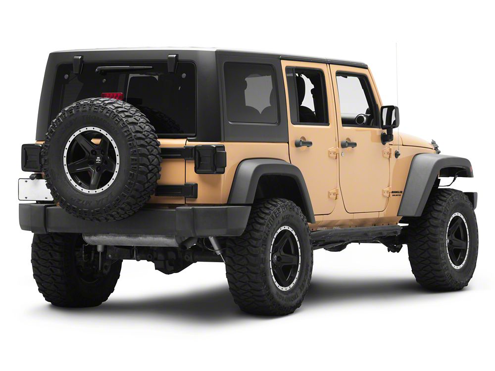 Raxiom Axial Series JL Style LED Tail Lights; Black Housing; Smoked Lens (07-18 Jeep Wrangler JK)