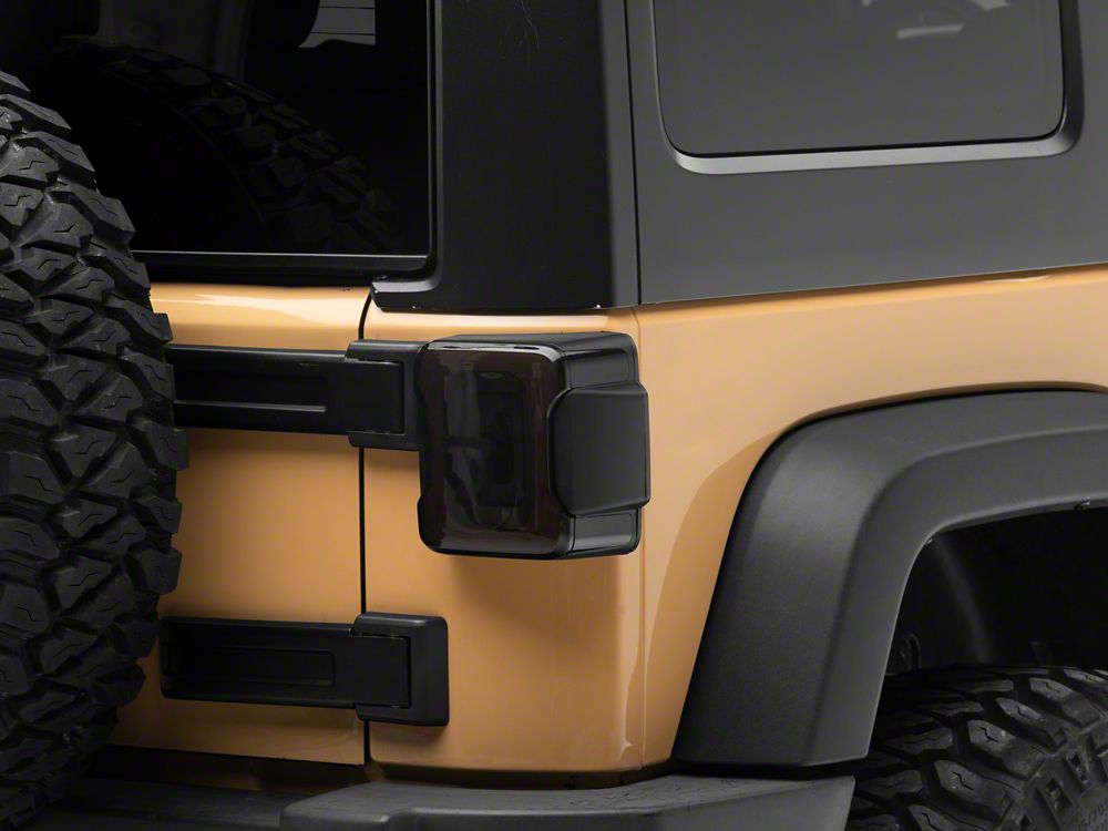 Raxiom Axial Series LED Tail Lights; Black Housing; Smoked Lens (07-18 Jeep Wrangler JK)