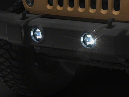 Raxiom Axial Series LED Angel Eye Fog Lights; Amber and White (07-18 Jeep Wrangler JK)