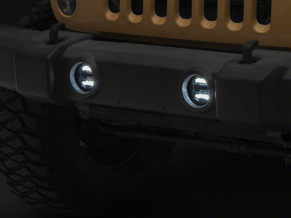 Raxiom Axial Series LED Angel Eye Fog Lights; Amber and White (07-18 Jeep Wrangler JK)