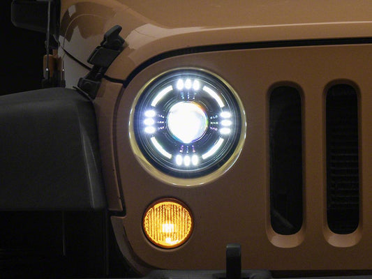 Raxiom Axial Series Quatro LED Headlights; Black Housing; Clear Lens (07-18 Jeep Wrangler JK)